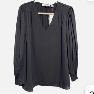 NWT Magaschoni Pleated Sleeve Top, Black, Size 1X